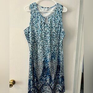 Blue White Sleeveless Dress